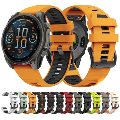 Compatible with Garmin Fenix 8 Official Style Strap, Fenix 8 Series 43/47/51mm Quick-Release Silicone Watch Band