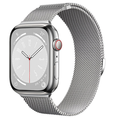 Compatible with Apple Watch, Two-Section Half-Circle Magnetic Milanese Steel Band for iWatch 11, Apple Watch Strap