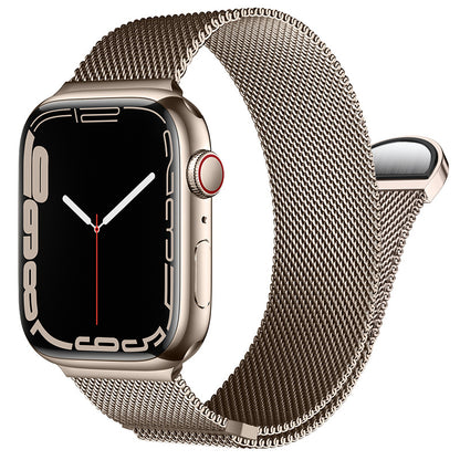 Compatible with Apple Watch, Two-Section Half-Circle Magnetic Milanese Steel Band for iWatch 11, Apple Watch Strap