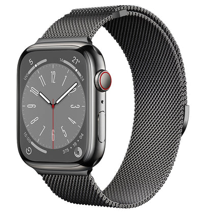 Compatible with Apple Watch, Two-Section Half-Circle Magnetic Milanese Steel Band for iWatch 11, Apple Watch Strap