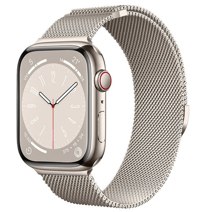 Compatible with Apple Watch, Two-Section Half-Circle Magnetic Milanese Steel Band for iWatch 11, Apple Watch Strap